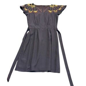 Ladies Size 4 - Black Gianni Bini Cocktail Dress with Gold Sequin Embellishments